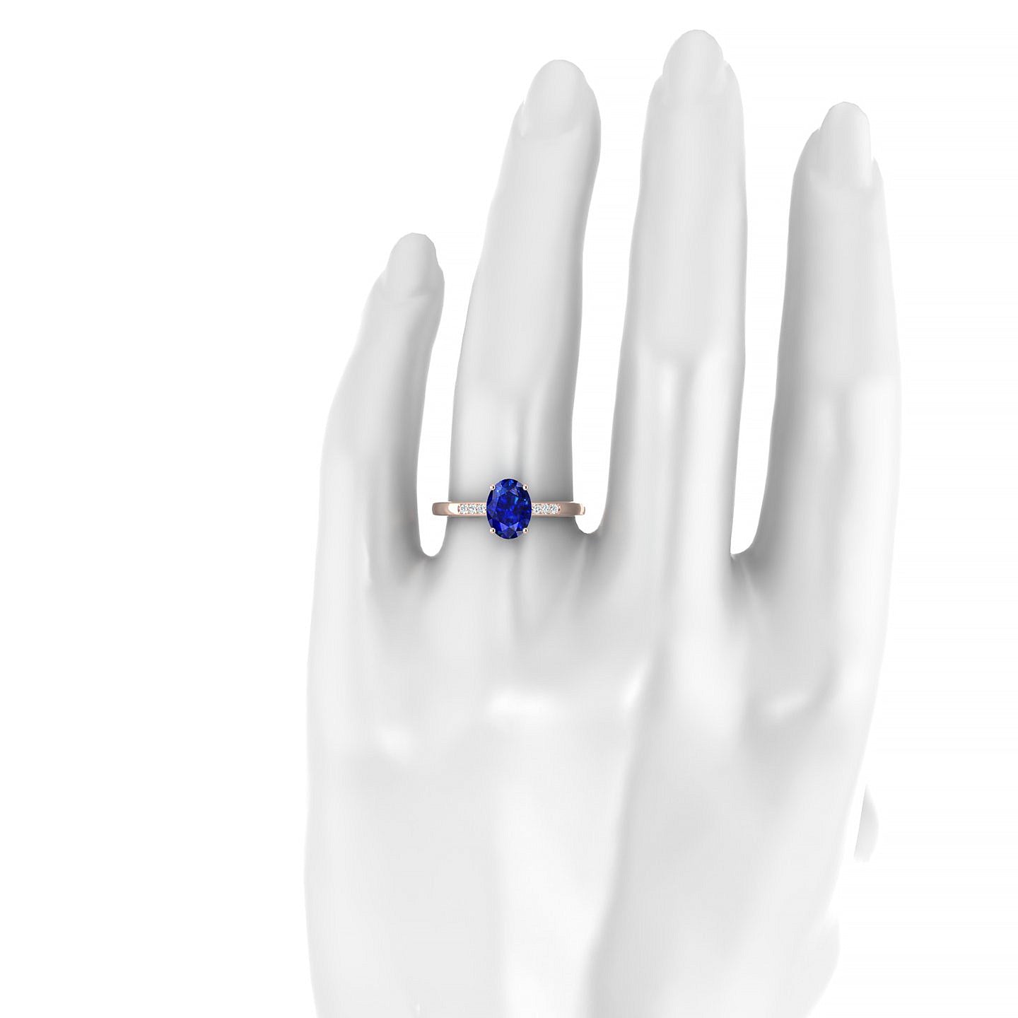 Exquisite | 18k Rose Gold 8 x 6 mm Oval Sapphire Ring