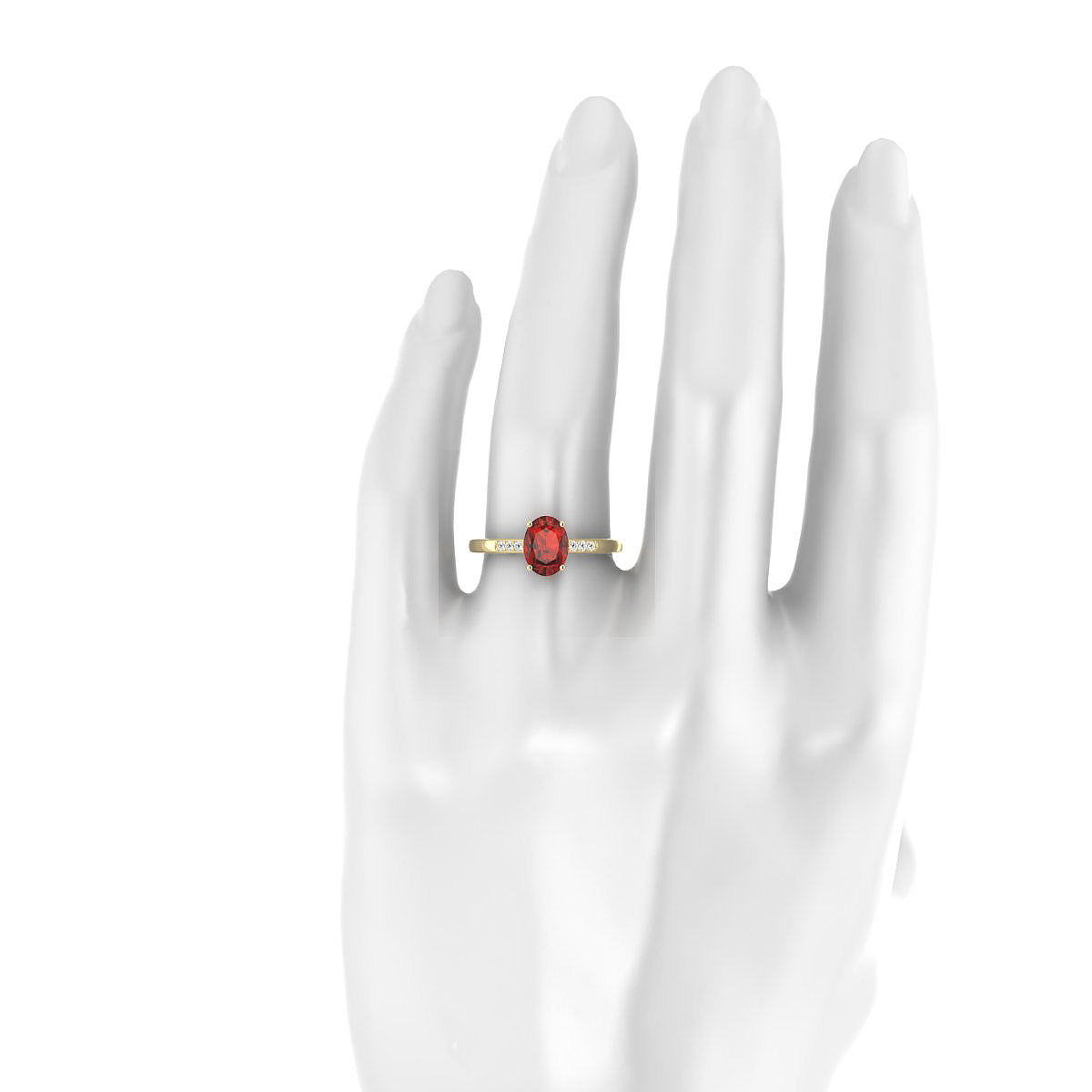 Exquisite | 18k Yellow Gold 8 x 6 mm Oval Garnet Ring