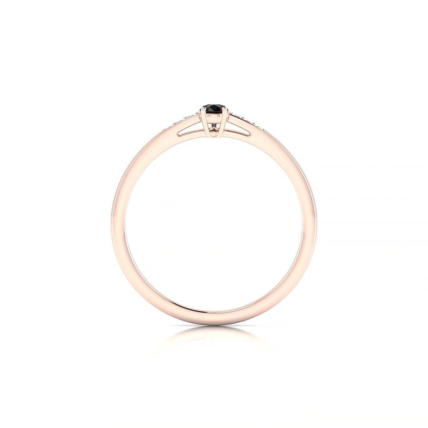Exquisite | 18k Rose Gold 5 x 3 mm Pear Black Diamond Ring