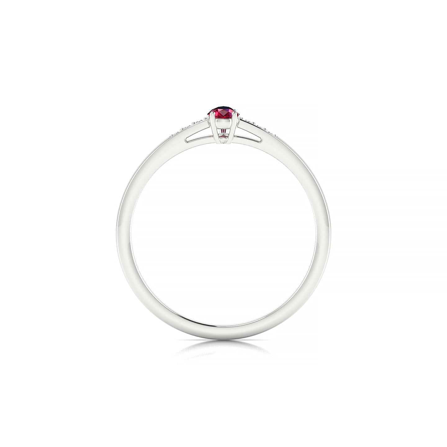 Exquisite | 18k White Gold 5 x 3 mm Pear Ruby Ring