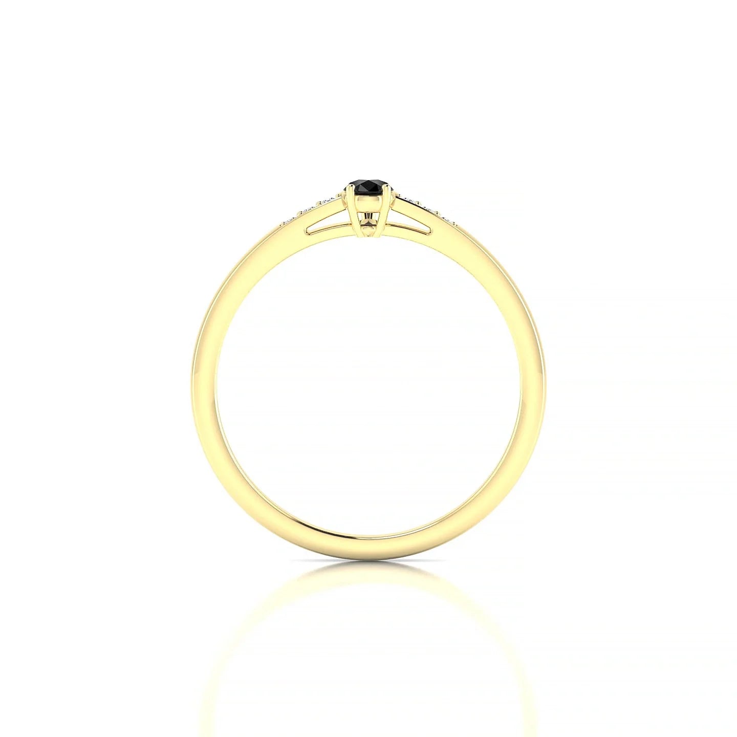 Exquisite | 18k Yellow Gold 5 x 3 mm Pear Black Diamond Ring