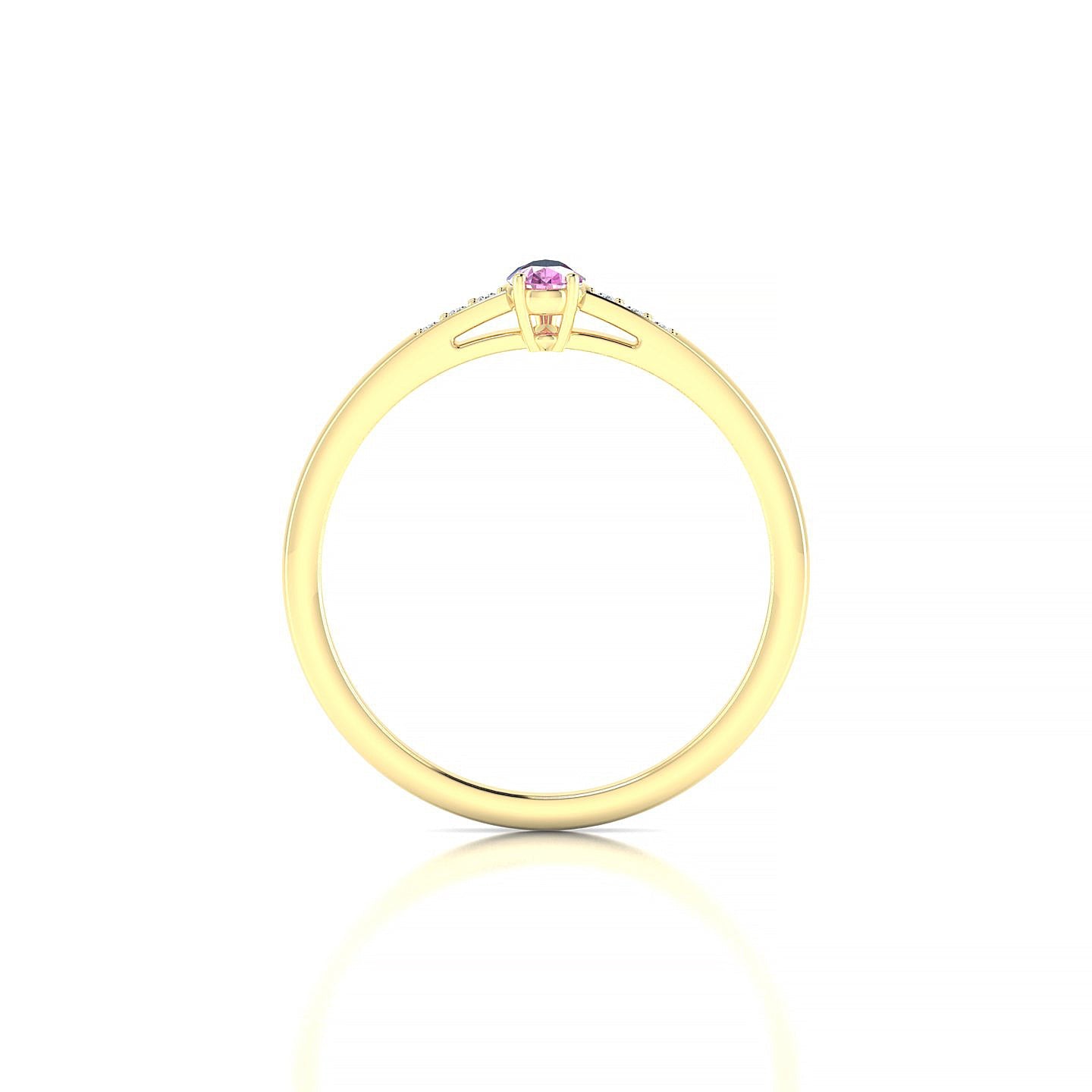 Exquisite | 18k Yellow Gold 5 x 3 mm Pear Pink Sapphire Ring