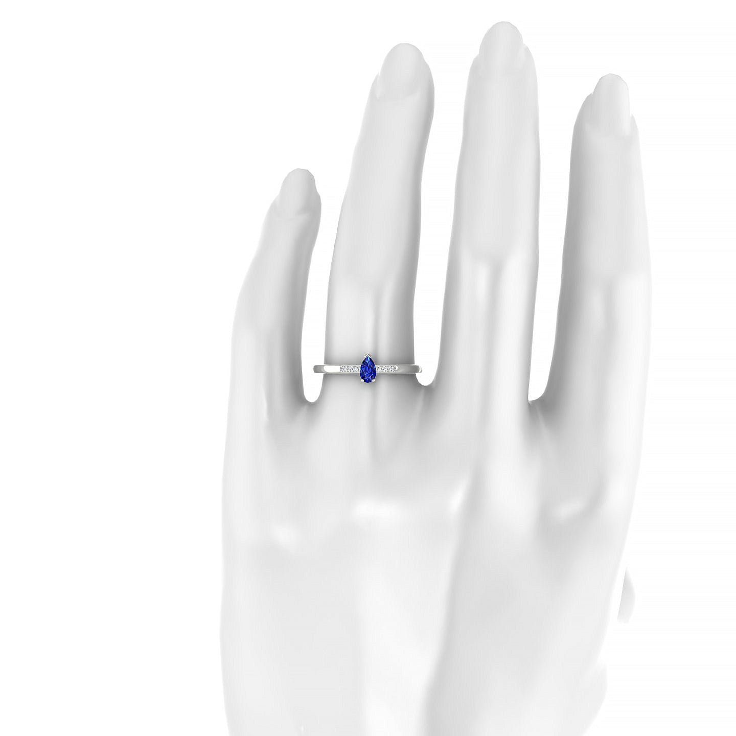 Exquisite | 18k White Gold 5 x 3 mm Pear Sapphire Ring