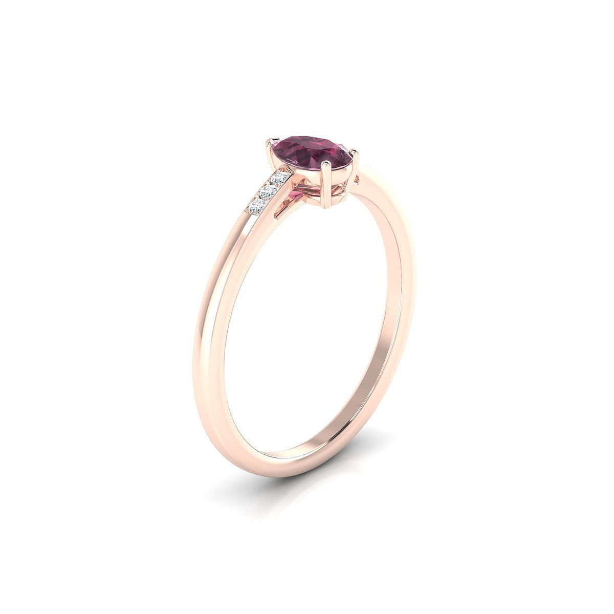 Exquisite | 18k Rose Gold 6 x 4 mm Pear Rhodolite Ring