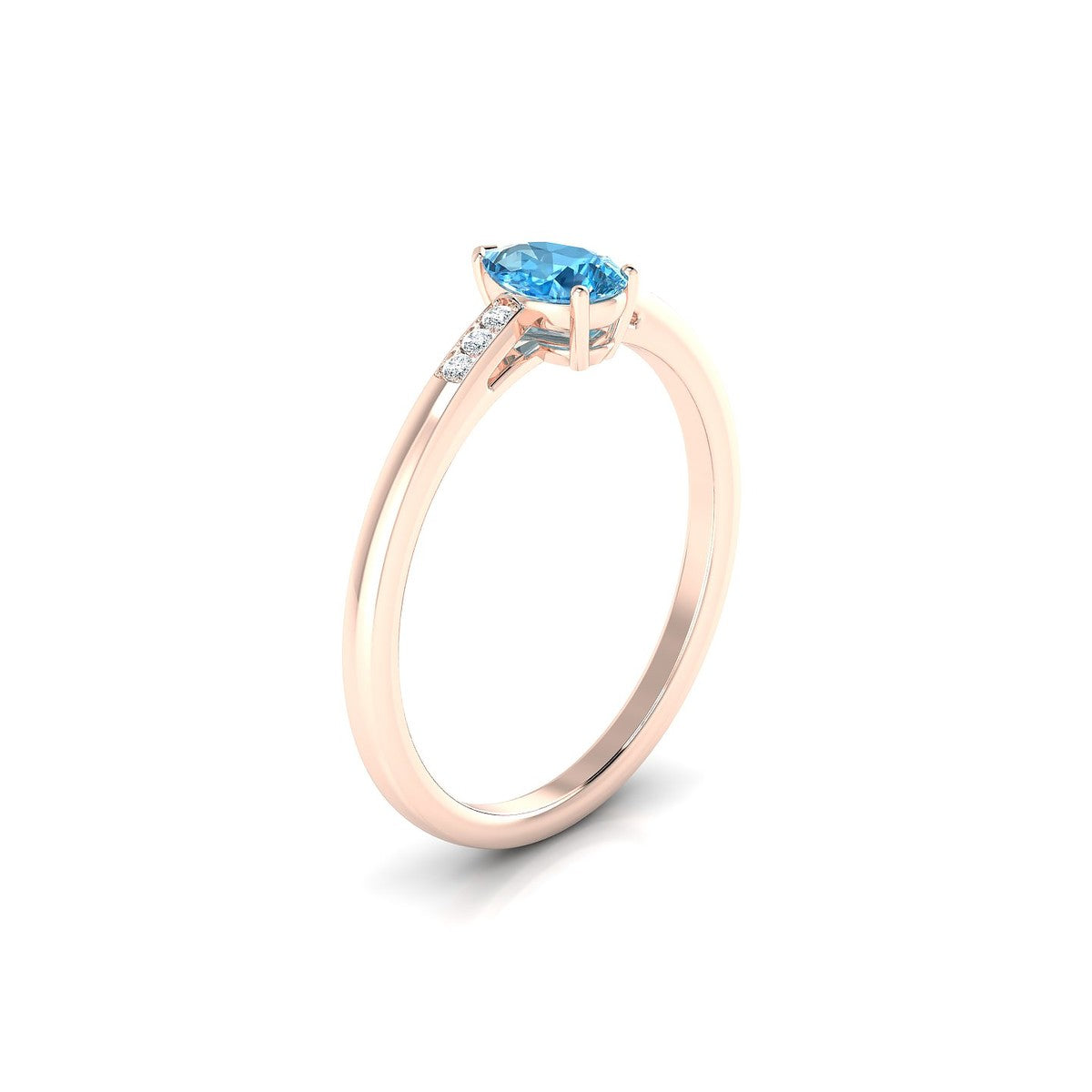 Exquisite | 18k Rose Gold 6 x 4 mm Pear Topaz Ring