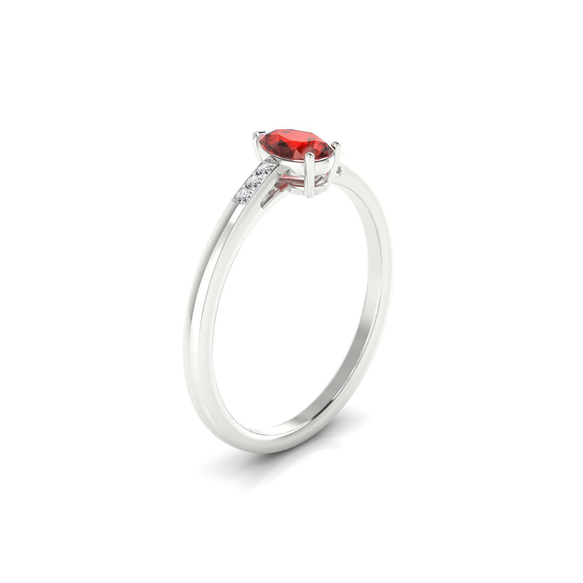 Exquisite | 18k White Gold 6 x 4 mm Pear Garnet Ring