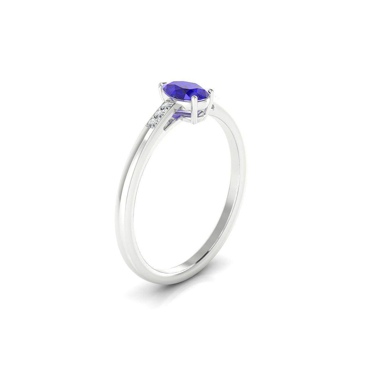 Exquisite | 18k White Gold 6 x 4 mm Pear Tanzanite Ring
