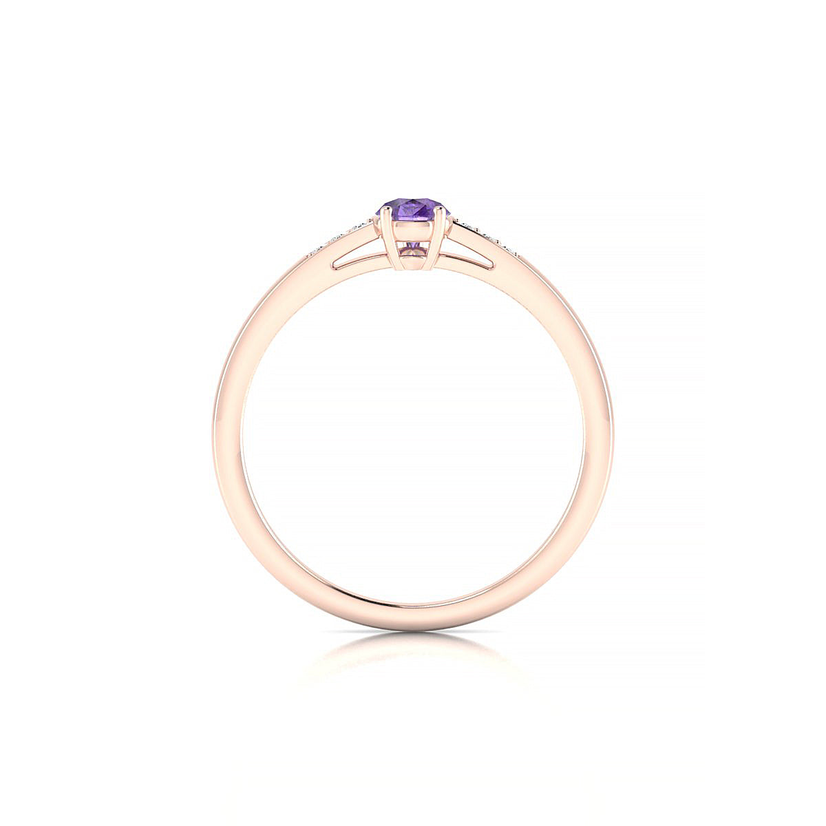 Exquisite | 18k Rose Gold 6 x 4 mm Pear Amethyst Ring