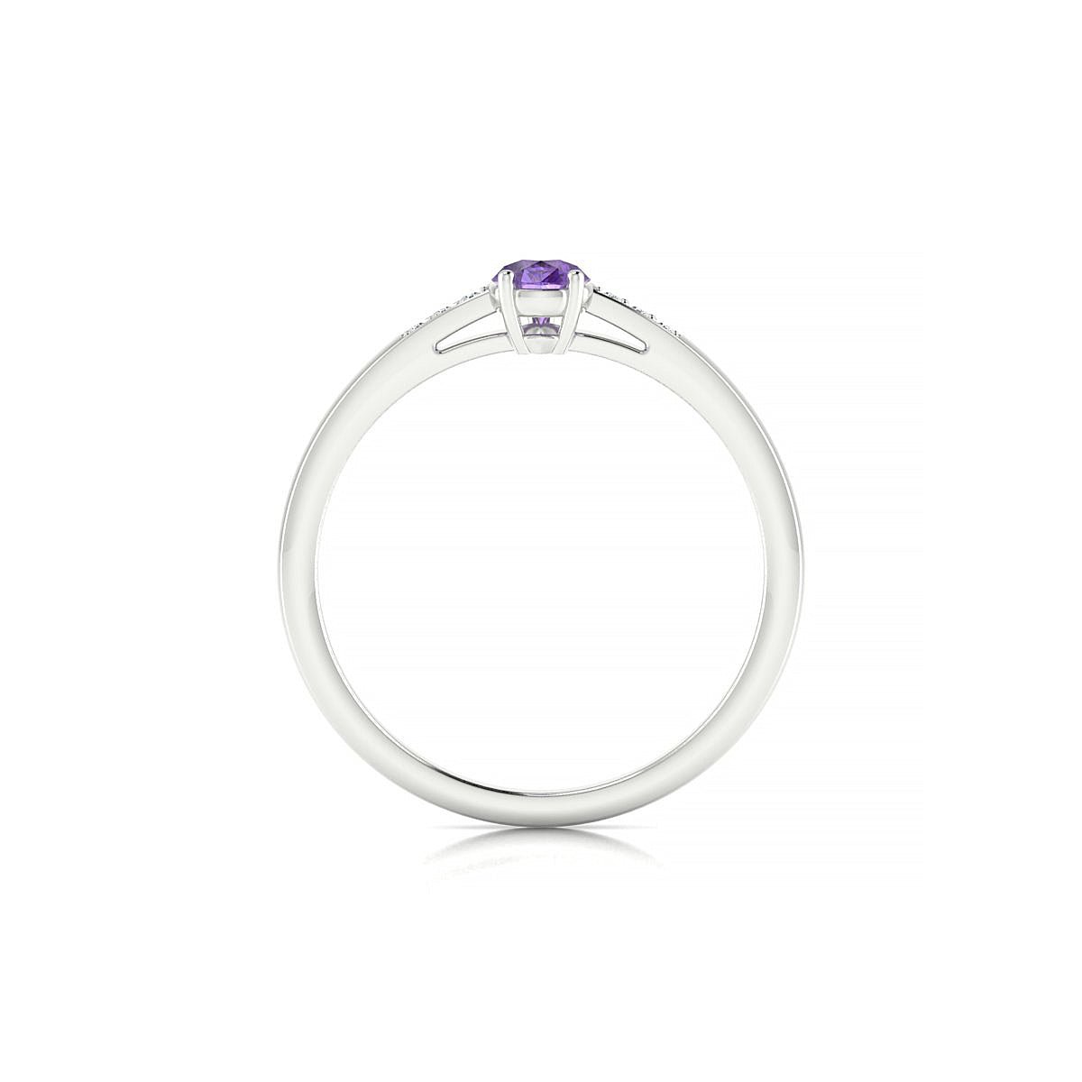 Exquisite | 18k White Gold 6 x 4 mm Pear Amethyst Ring