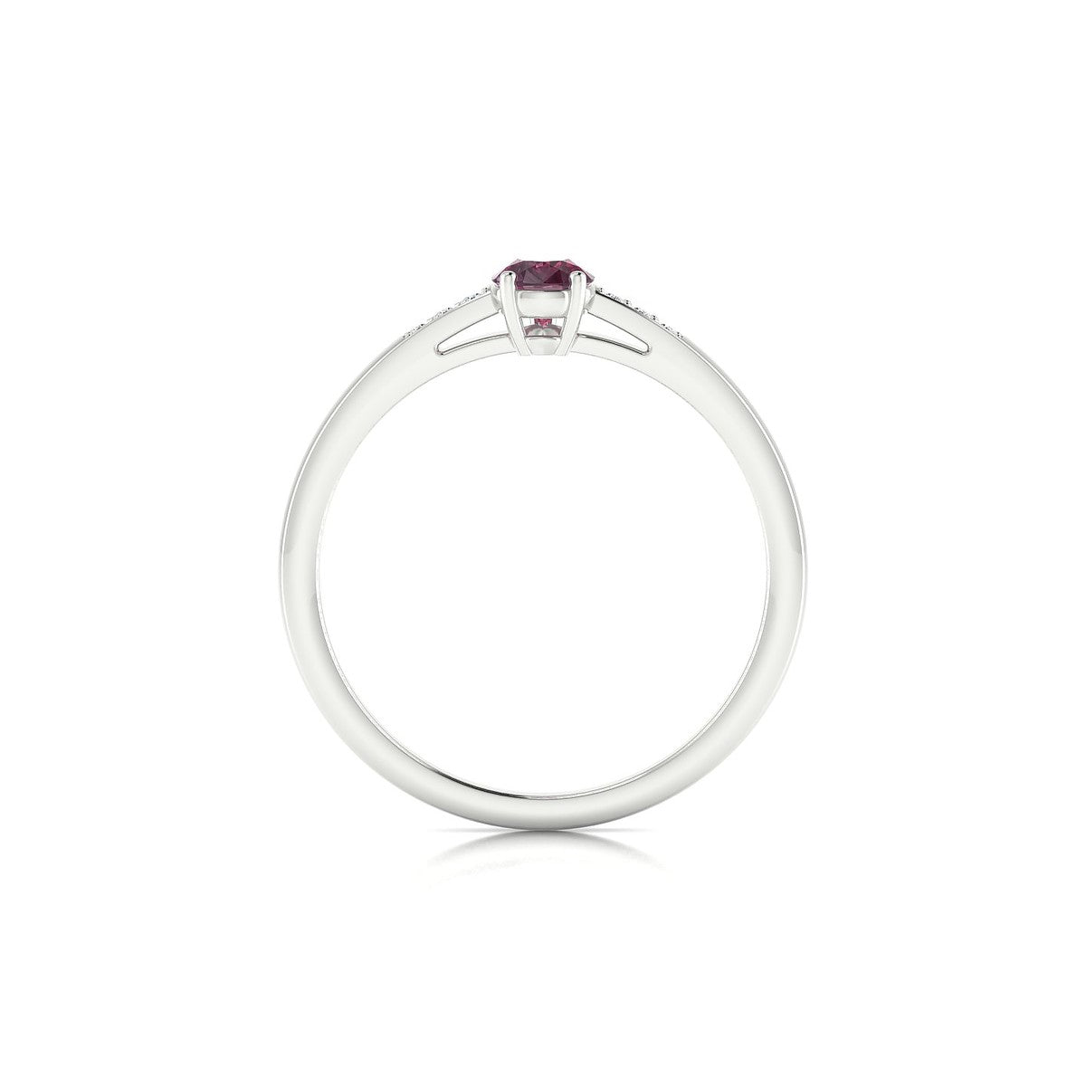 Exquisite | 18k White Gold 6 x 4 mm Pear Rhodolite Ring