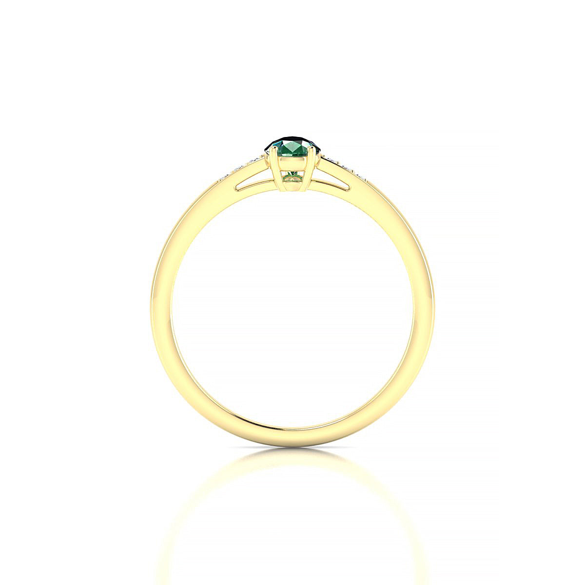 Exquisite | 18k Yellow Gold 6 x 4 mm Pear Emerald Ring