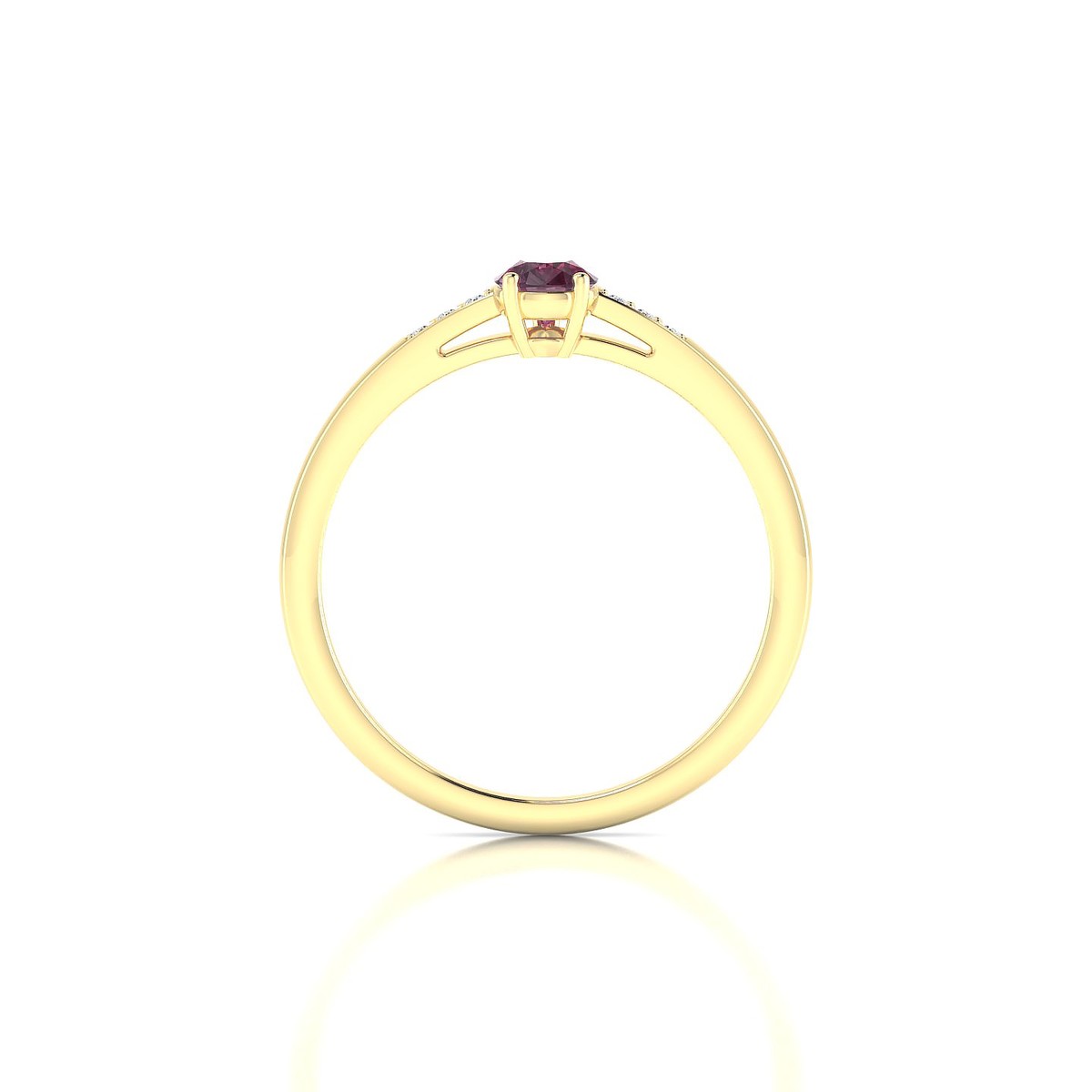 Exquisite | 18k Yellow Gold 6 x 4 mm Pear Rhodolite Ring