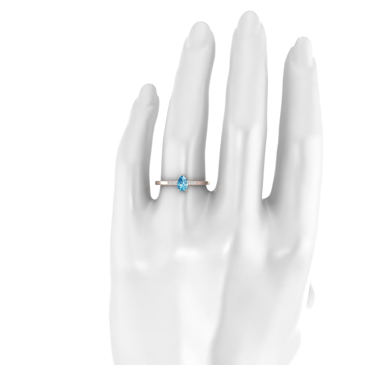 Exquisite | 18k Rose Gold 6 x 4 mm Pear Topaz Ring