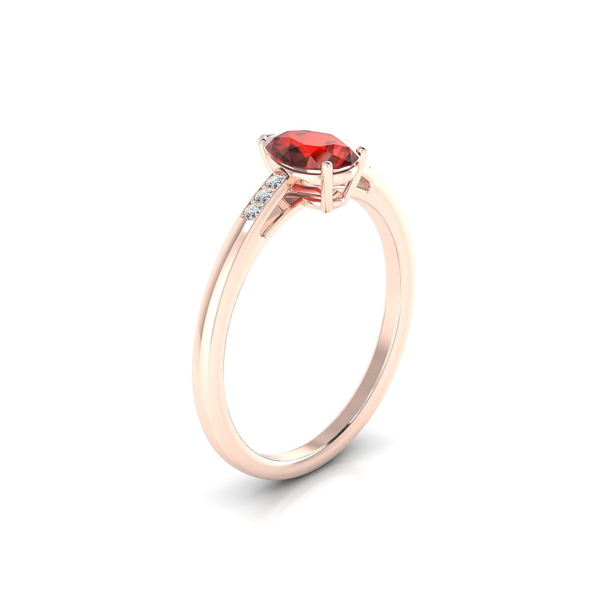 Exquisite | 18k Rose Gold 7 x 5 mm Pear Garnet Ring