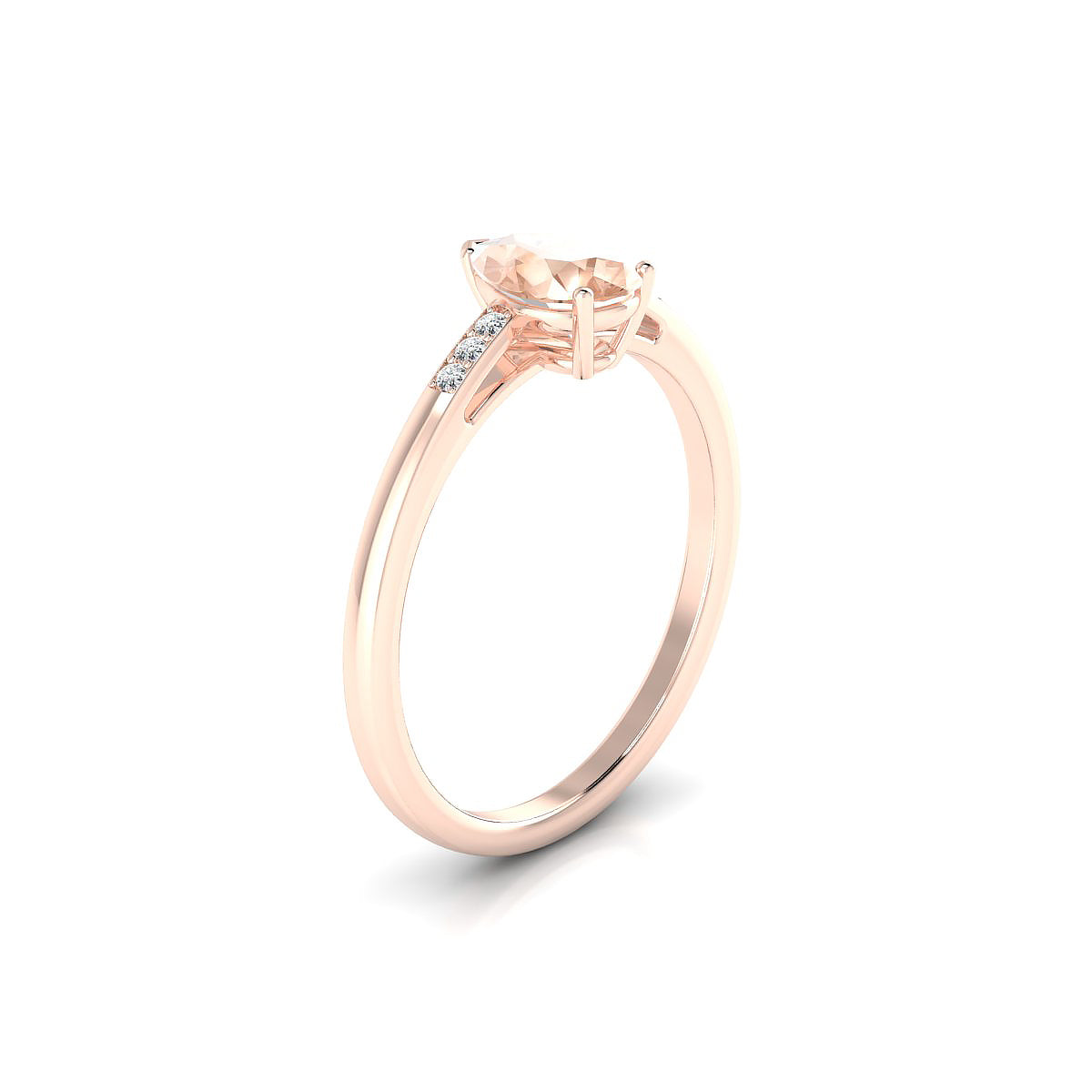 Exquisite | 18k Rose Gold 7 x 5 mm Pear Morganite Ring