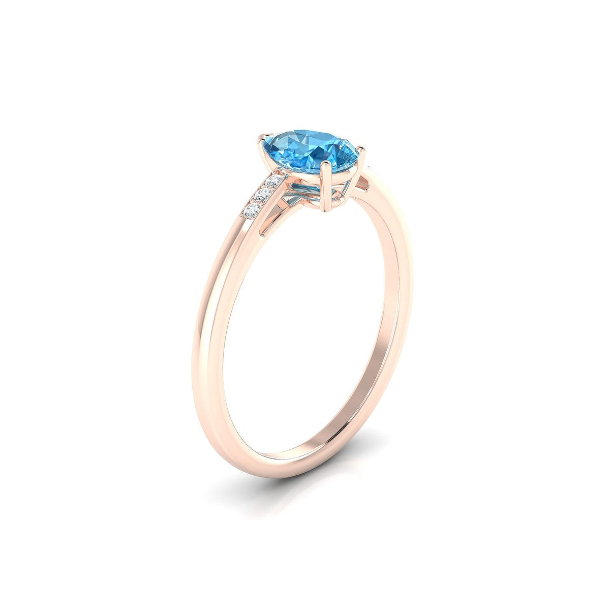 Exquisite | 18k Rose Gold 7 x 5 mm Pear Topaz Ring