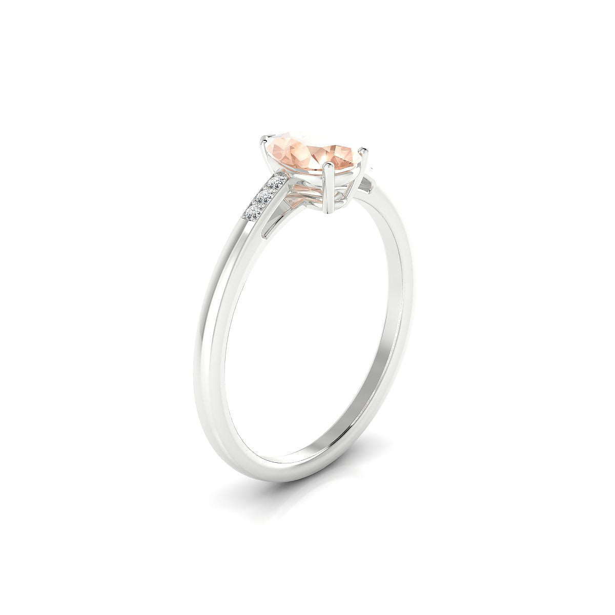 Exquisite | 18k White Gold 7 x 5 mm Pear Morganite Ring