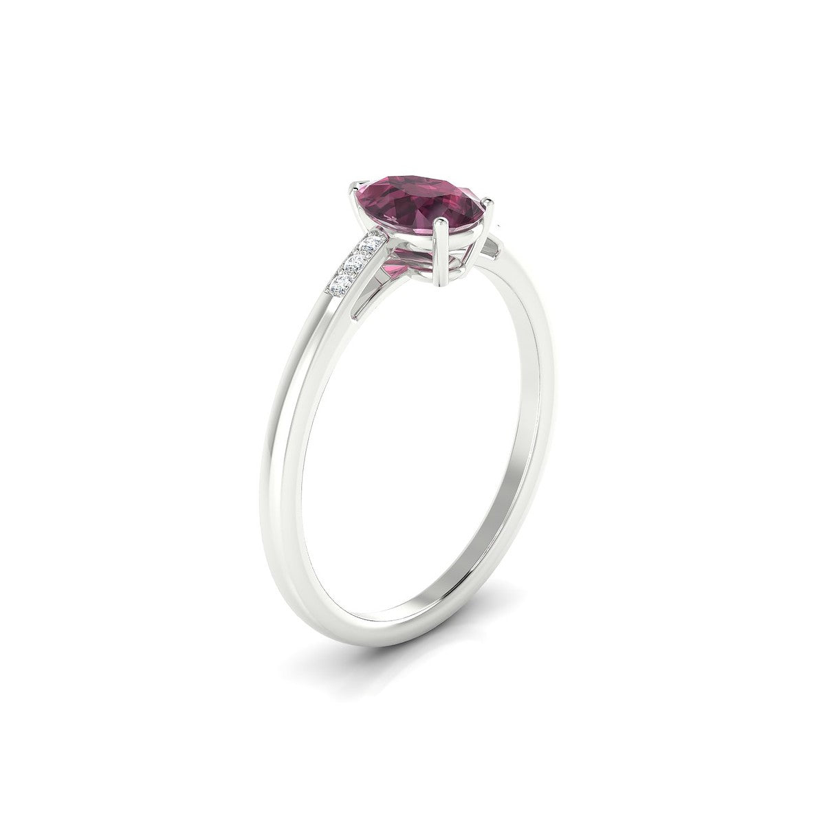 Exquisite | 18k White Gold 7 x 5 mm Pear Rhodolite Ring