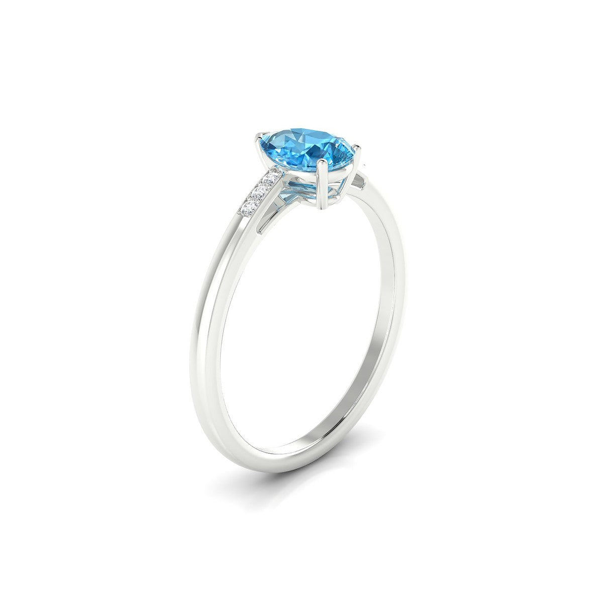 Exquisite | 18k White Gold 7 x 5 mm Pear Topaz Ring