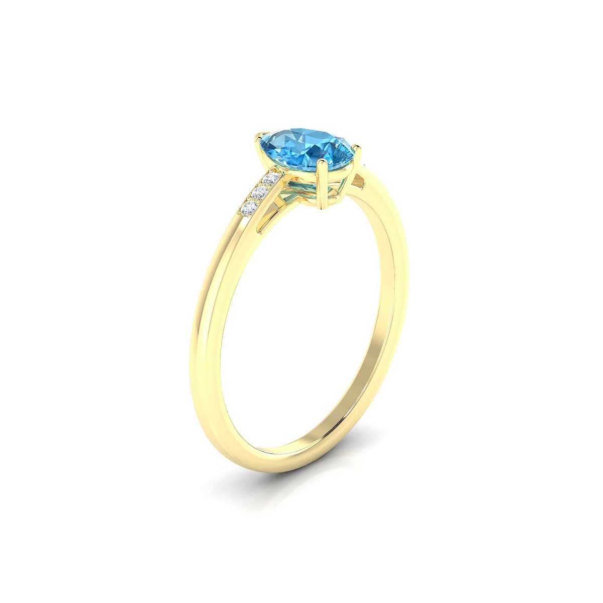 Exquisite | 18k Yellow Gold 7 x 5 mm Pear Topaz Ring