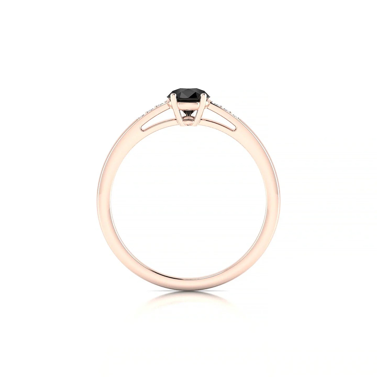 Exquisite | 18k Rose Gold 7 x 5 mm Pear Black Diamond Ring