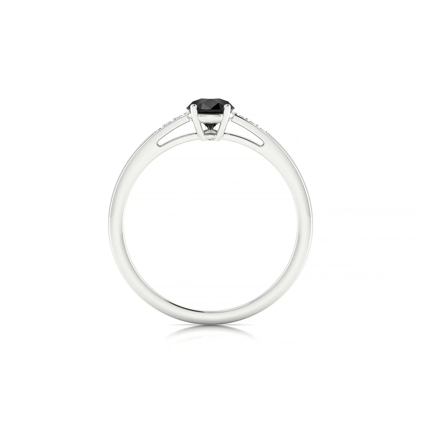 Exquisite | 18k White Gold 7 x 5 mm Pear Black Diamond Ring