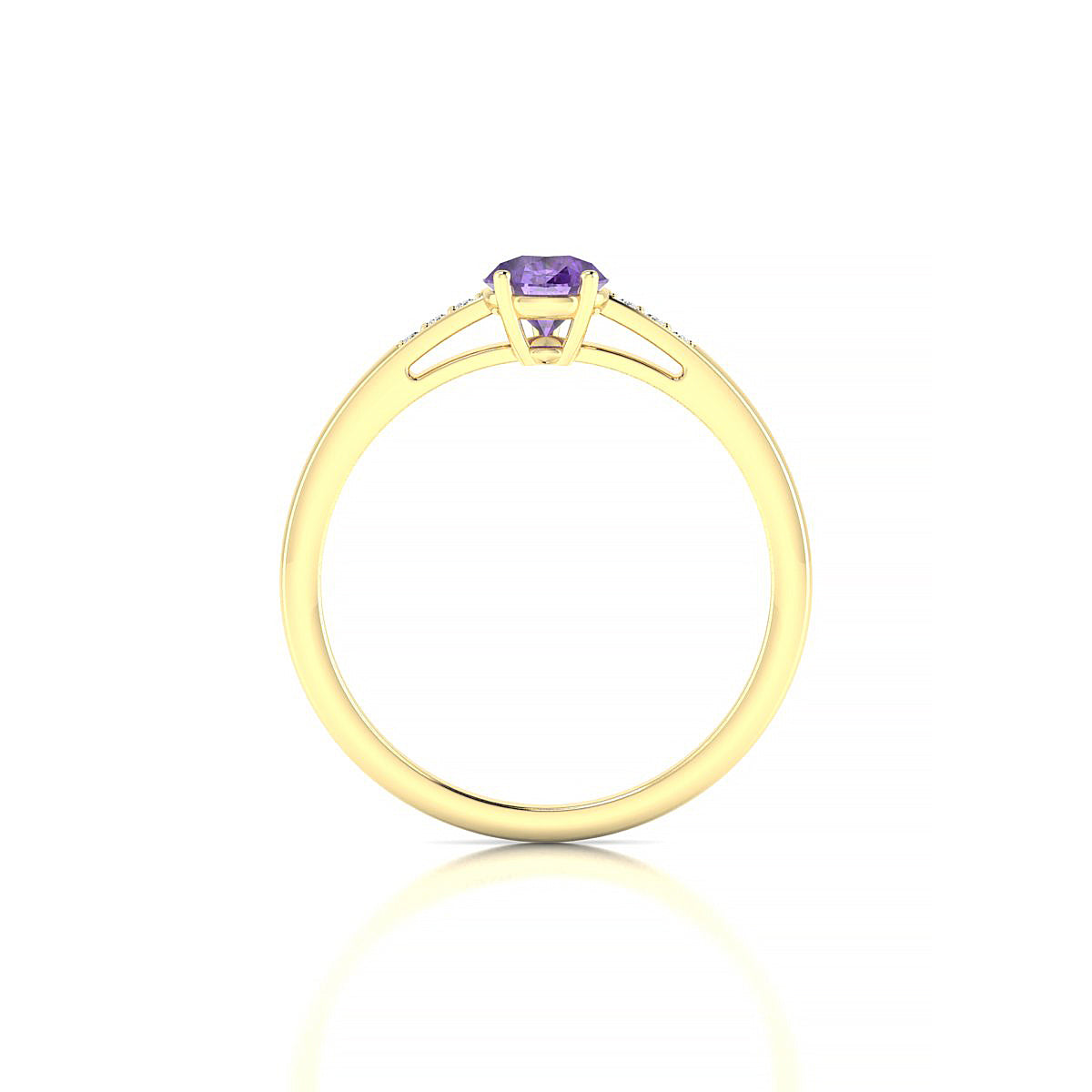 Exquisite | 18k Yellow Gold 7 x 5 mm Pear Amethyst Ring