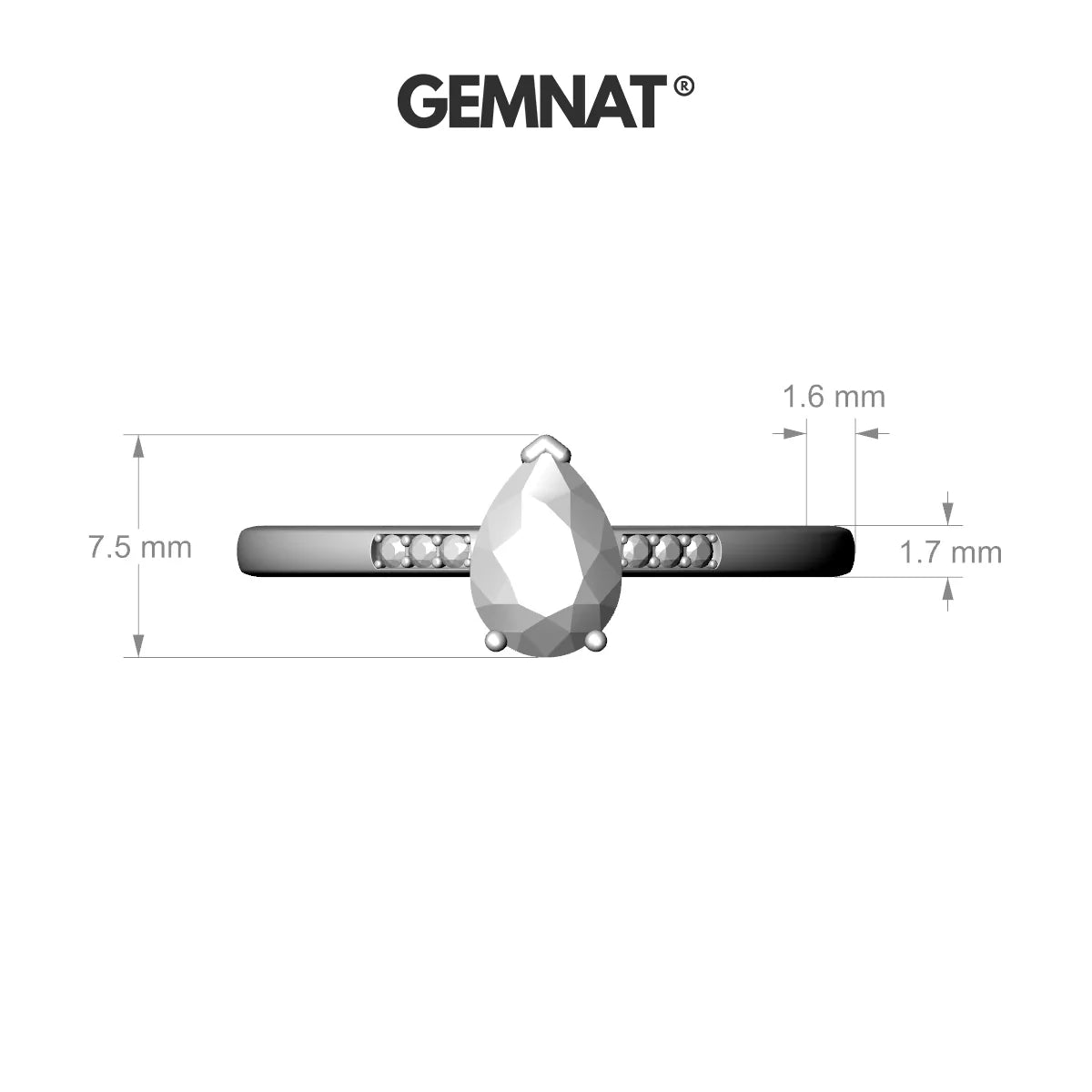Exquisite | 18k Yellow Gold 7 x 5 mm Pear Sapphire Ring