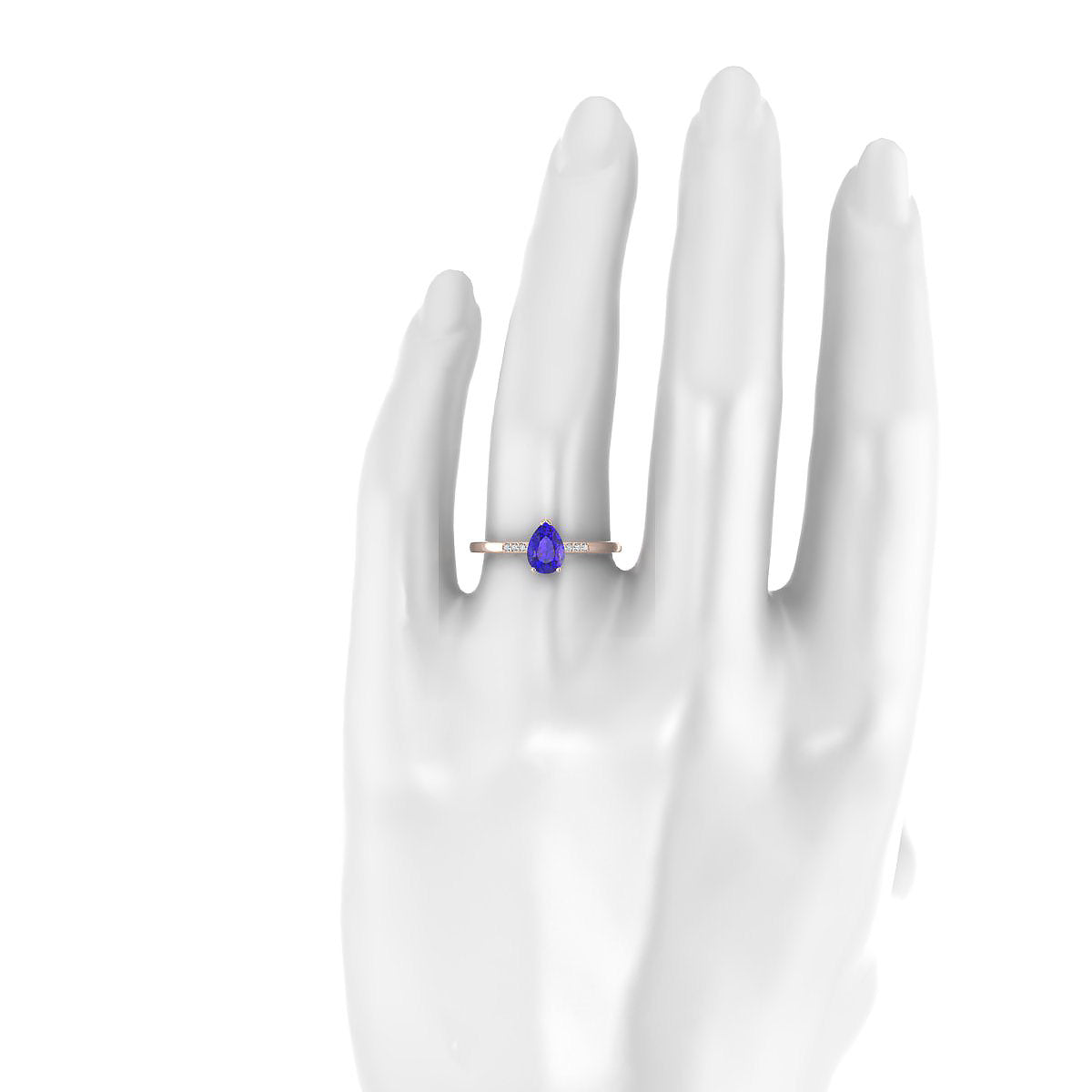 Exquisite | 18k Rose Gold 7 x 5 mm Pear Tanzanite Ring