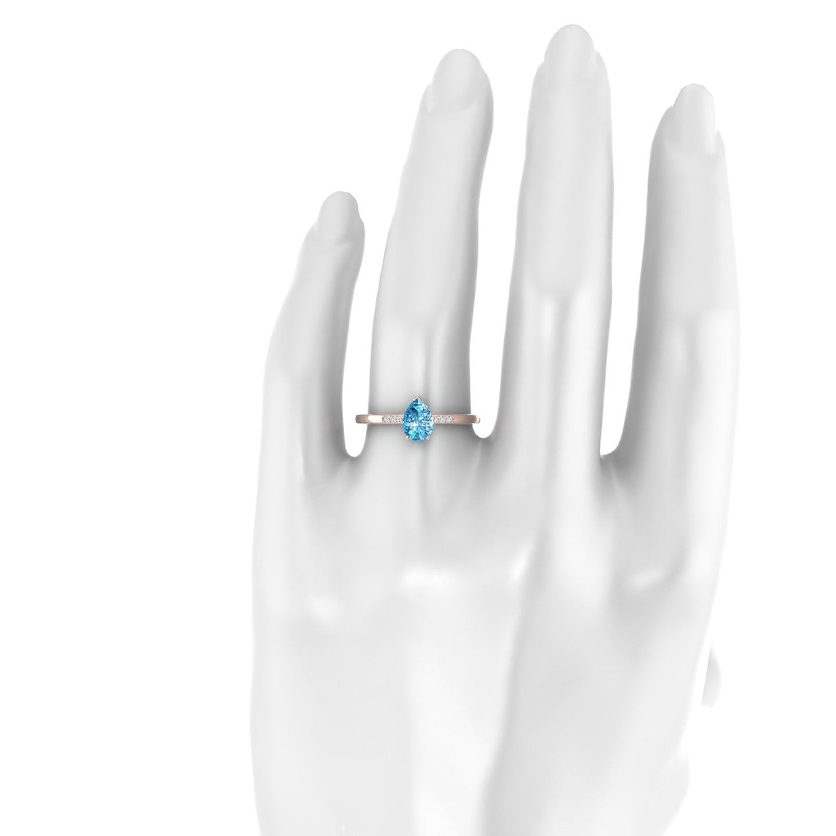 Exquisite | 18k Rose Gold 7 x 5 mm Pear Topaz Ring