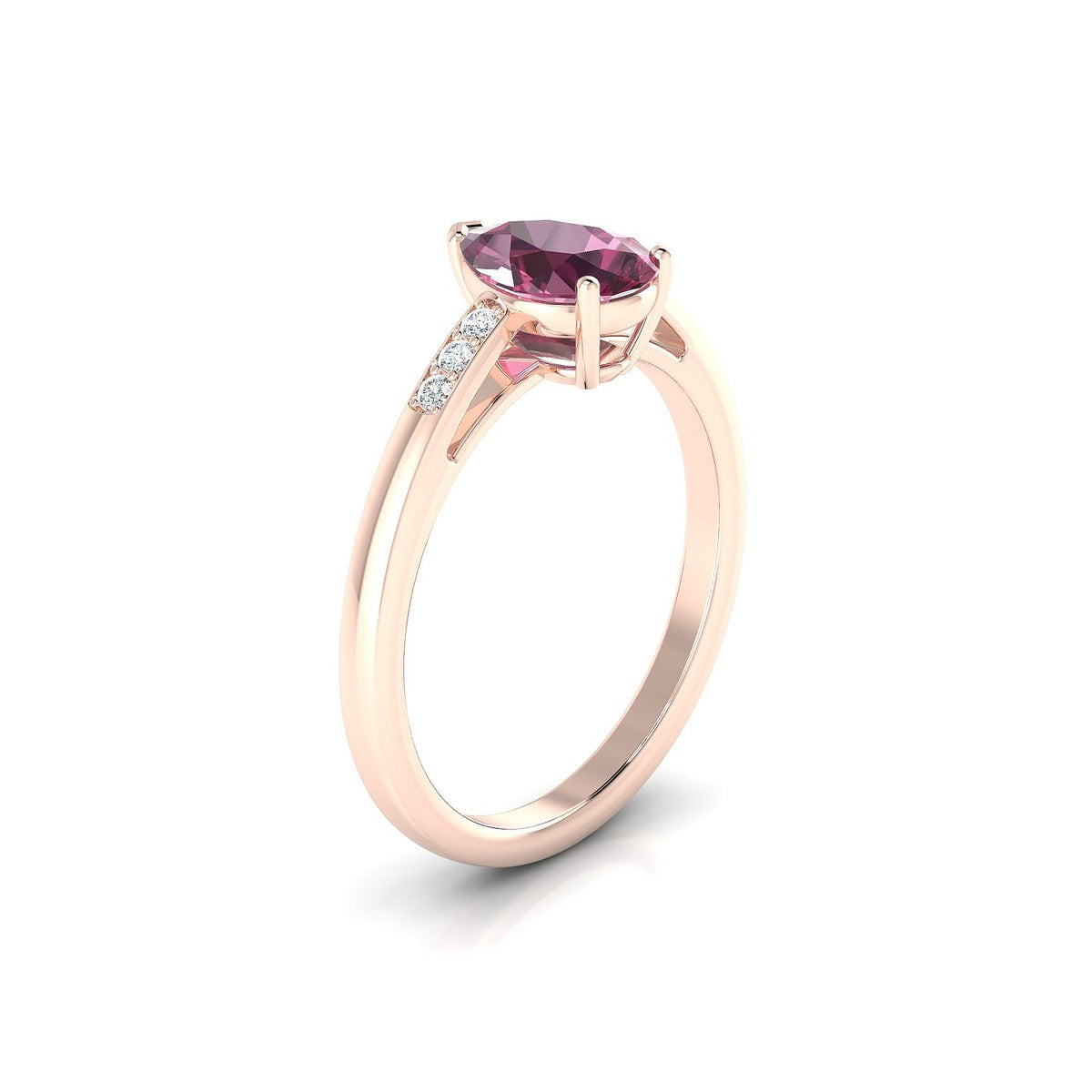 Exquisite | 18k Rose Gold 8 x 6 mm Pear Rhodolite Ring