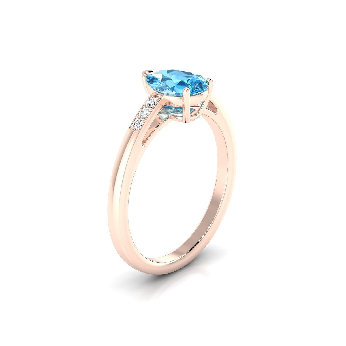 Exquisite | 18k Rose Gold 8 x 6 mm Pear Topaz Ring