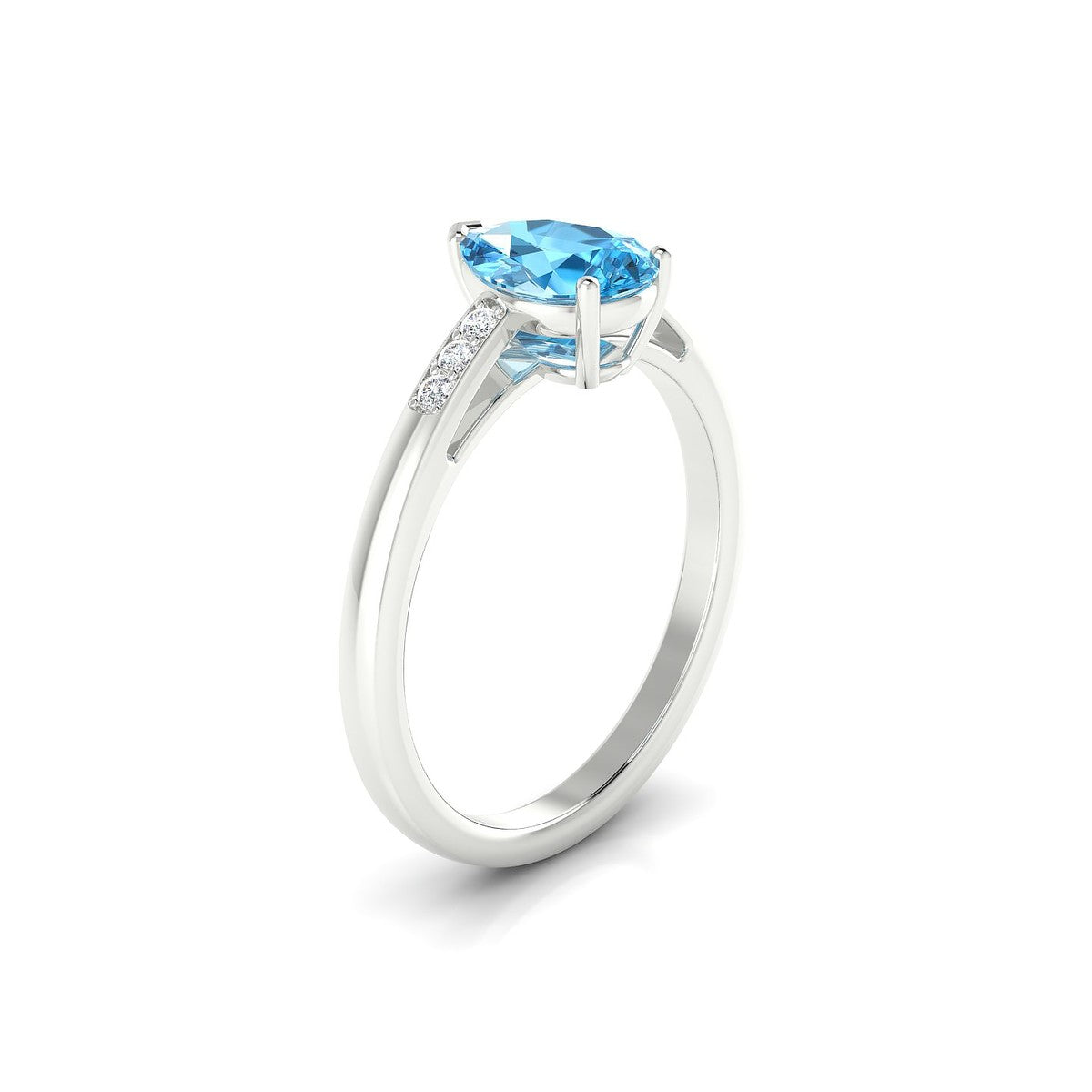 Exquisite | 18k White Gold 8 x 6 mm Pear Topaz Ring