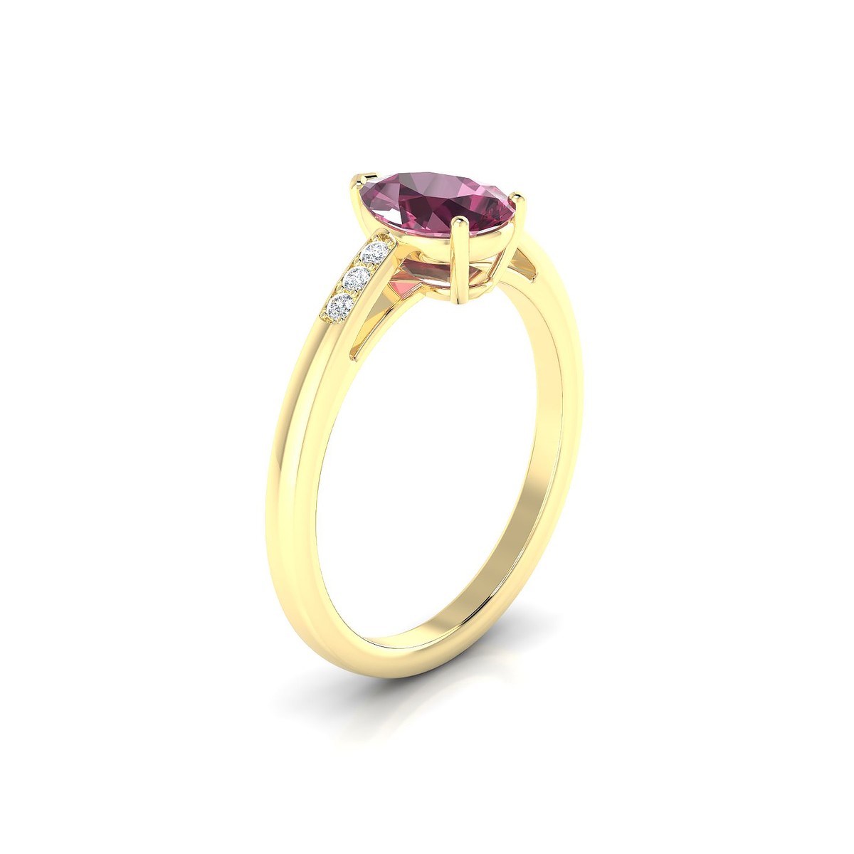 Exquisite | 18k Yellow Gold 8 x 6 mm Pear Rhodolite Ring