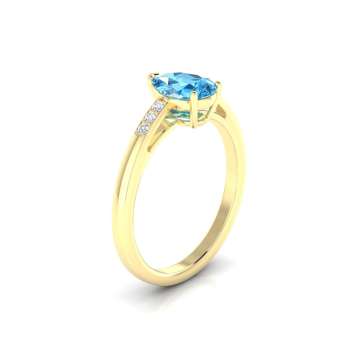 Exquisite | 18k Yellow Gold 8 x 6 mm Pear Topaz Ring