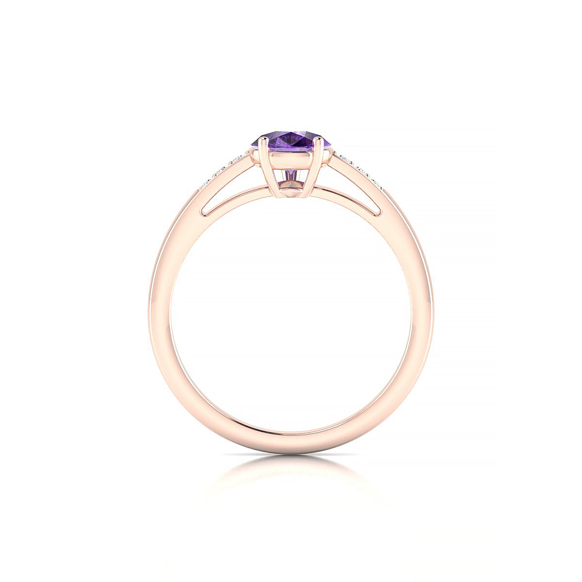 Exquisite | 18k Rose Gold 8 x 6 mm Pear Amethyst Ring