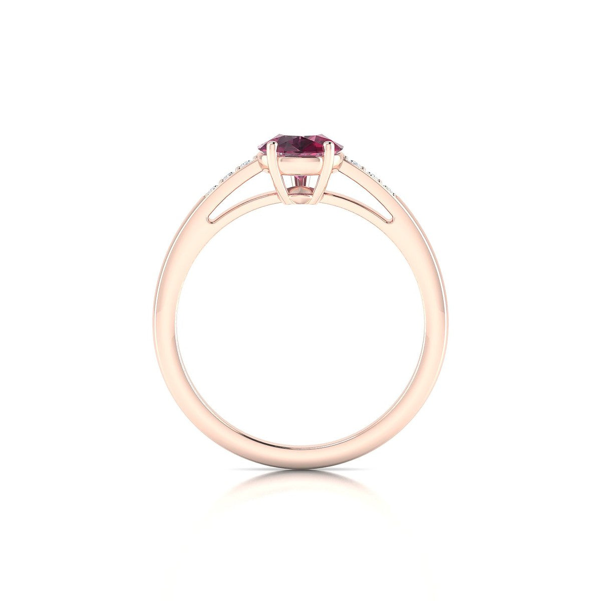 Exquisite | 18k Rose Gold 8 x 6 mm Pear Rhodolite Ring