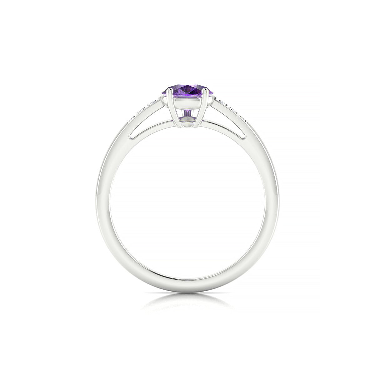 Exquisite | 18k White Gold 8 x 6 mm Pear Amethyst Ring