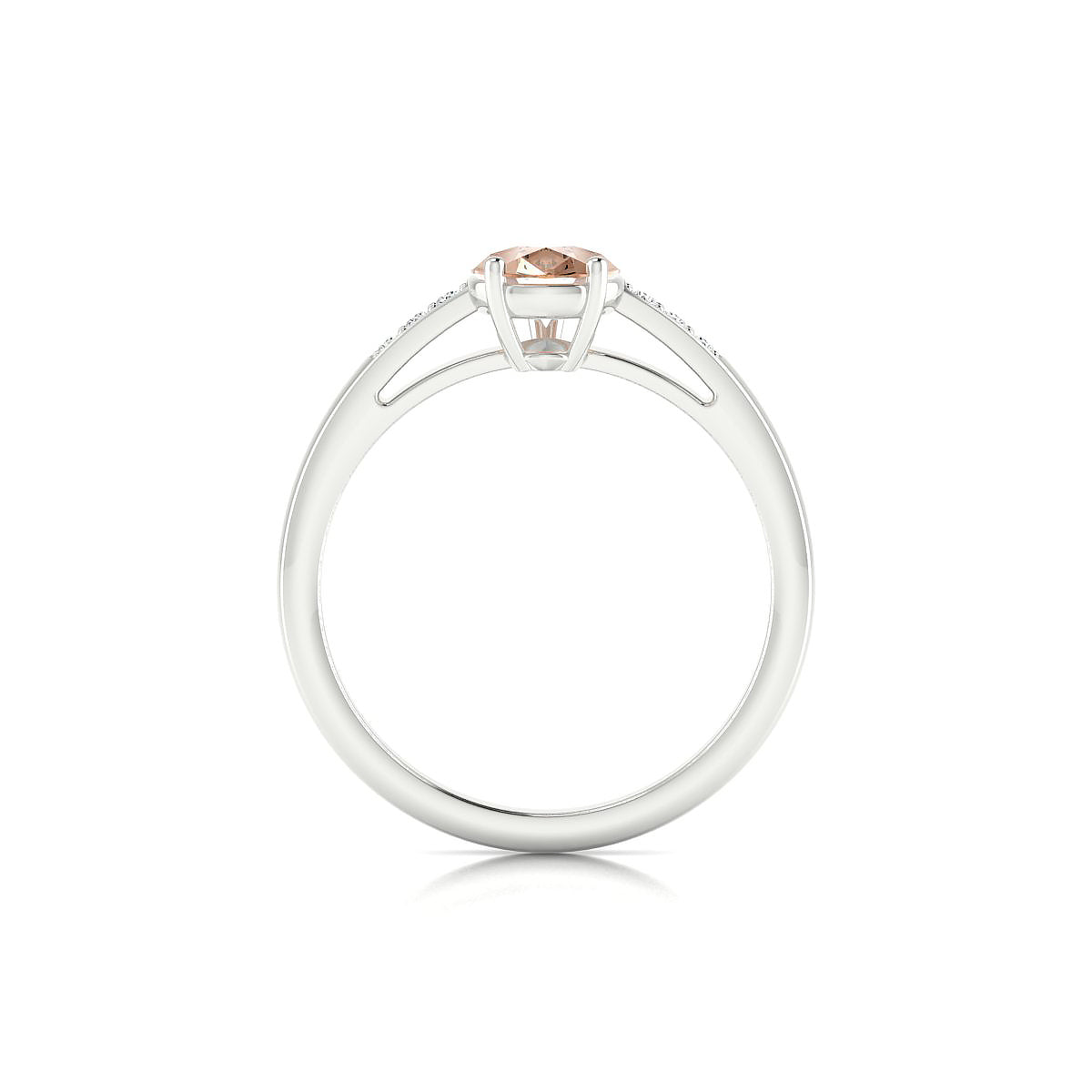 Exquisite | 18k White Gold 8 x 6 mm Pear Morganite Ring