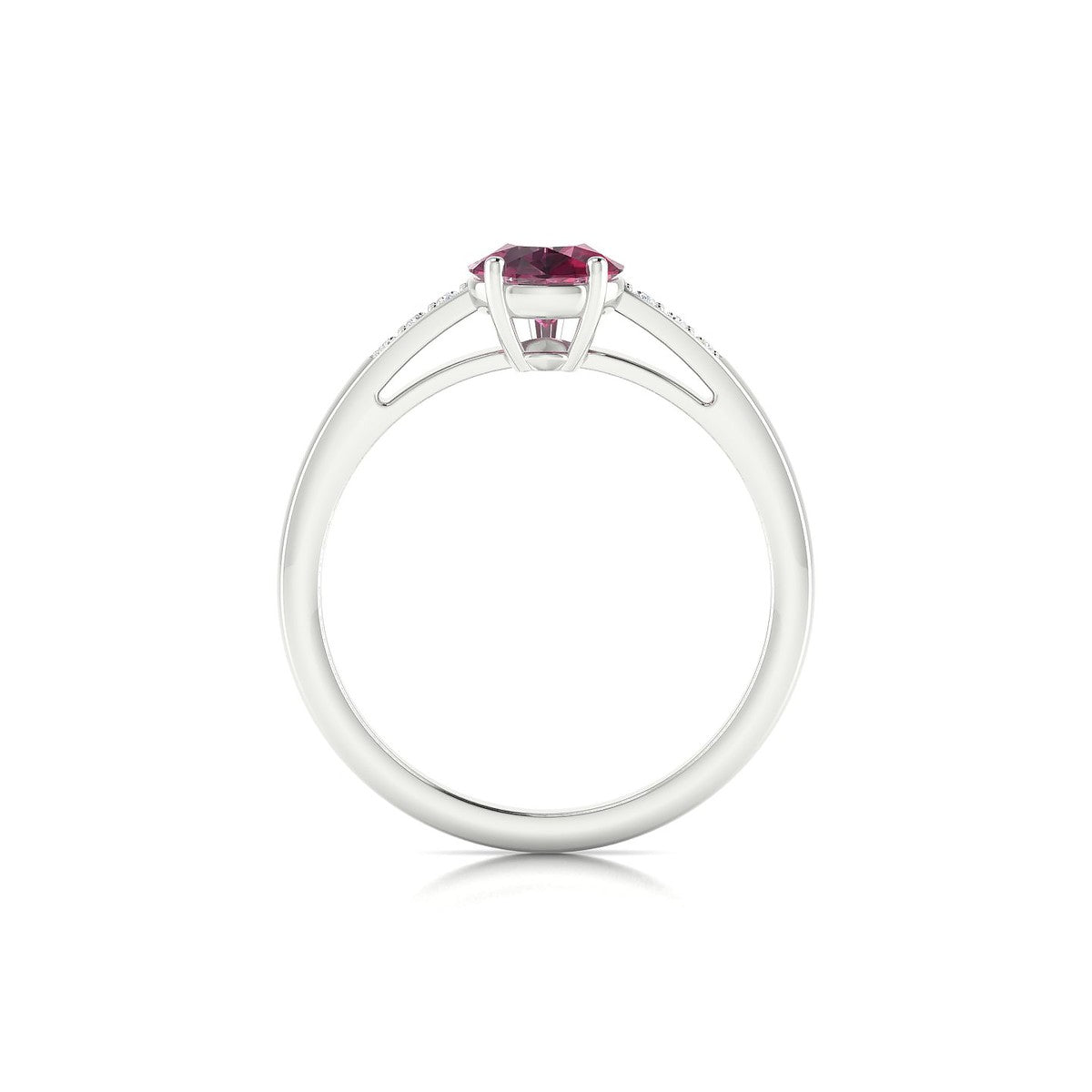 Exquisite | 18k White Gold 8 x 6 mm Pear Rhodolite Ring