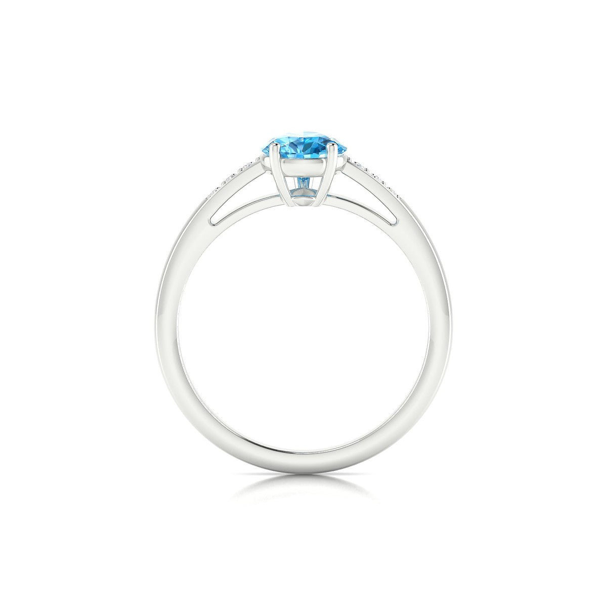 Exquisite | 18k White Gold 8 x 6 mm Pear Topaz Ring