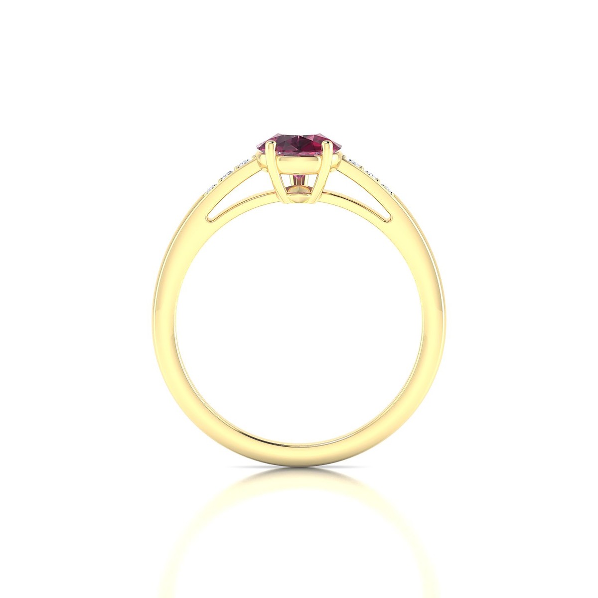 Exquisite | 18k Yellow Gold 8 x 6 mm Pear Rhodolite Ring