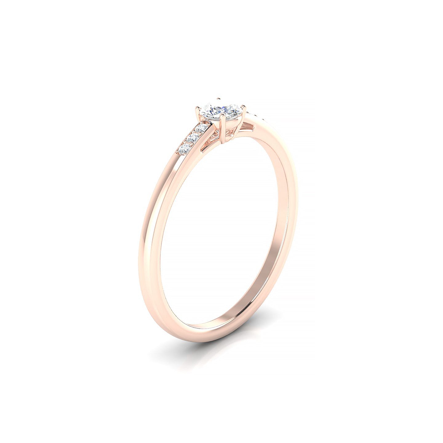 Exquisite | 18k Rose Gold 3.7 mm Round Diamond Ring
