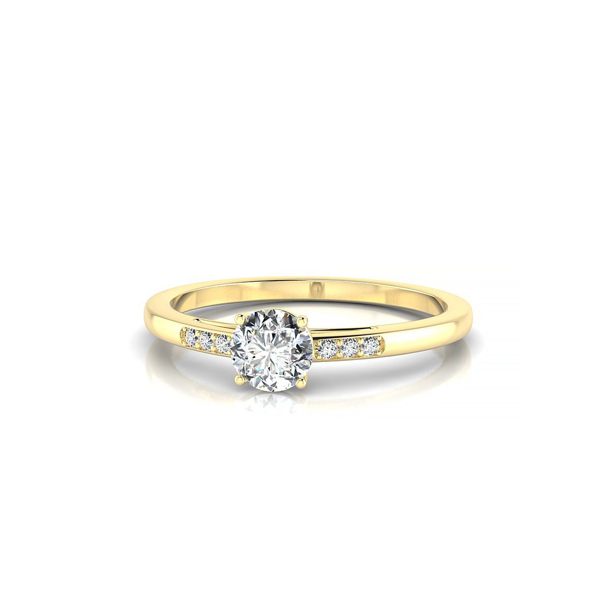 Exquisite | 18k Yellow Gold 4.2 mm Round Diamond Ring