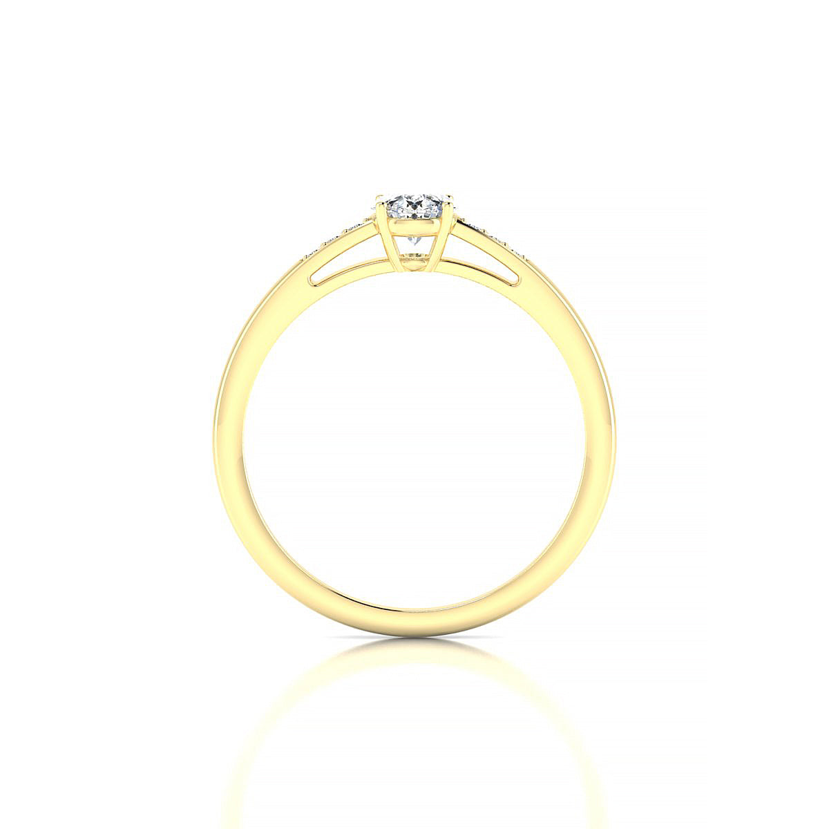 Exquisite | 18k Yellow Gold 4.2 mm Round Diamond Ring