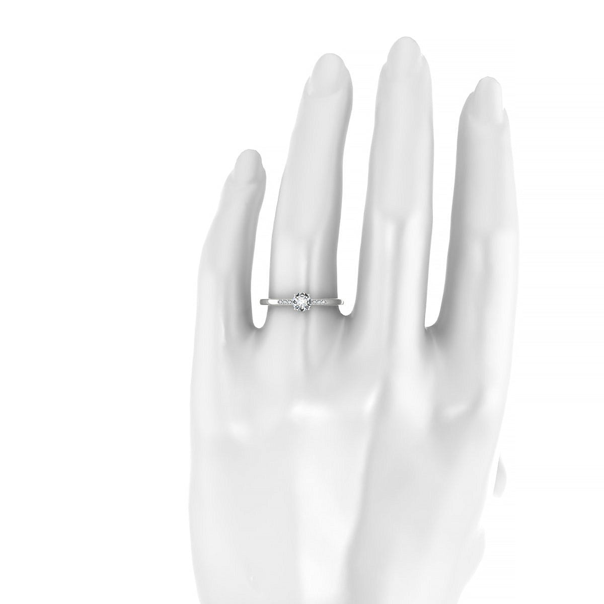 Exquisite | 18k White Gold 4.2 mm Round Diamond Ring