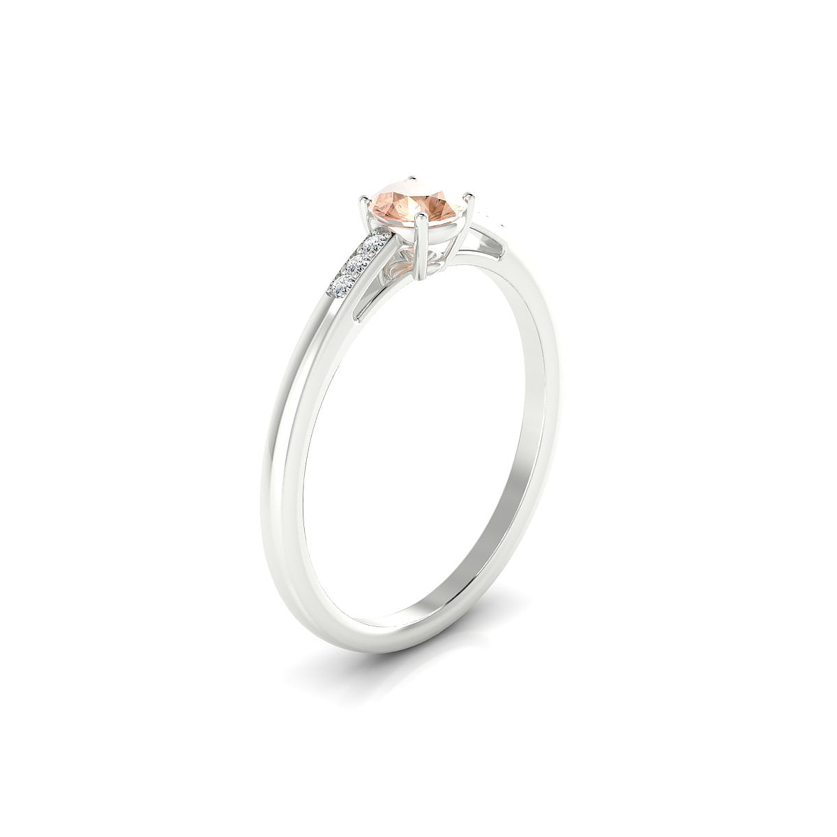 Exquisite | 18k White Gold 4.5 mm Round Morganite Ring