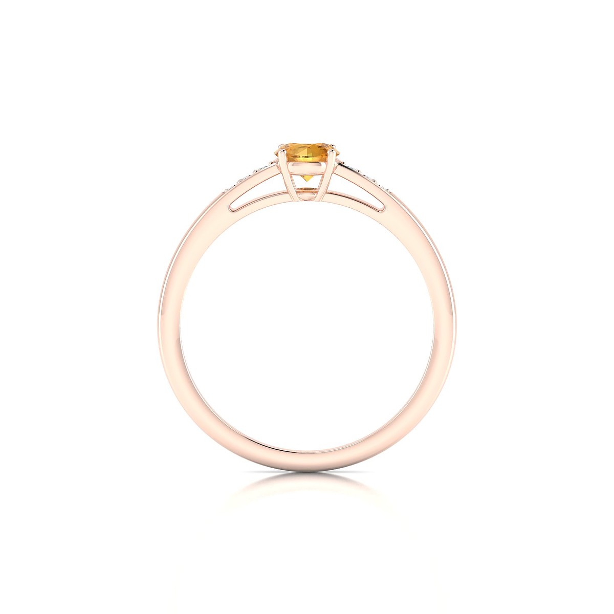 Exquisite | 18k Rose Gold 4.5 mm Round Citrine Ring