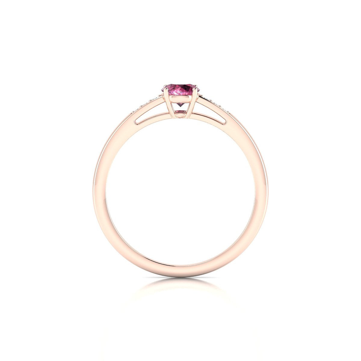 Exquisite | 18k Rose Gold 4.5 mm Round Rhodolite Ring