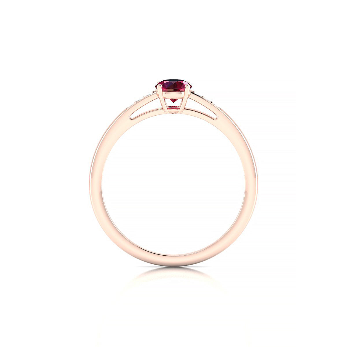 Exquisite | 18k Rose Gold 4.5 mm Round Ruby Ring